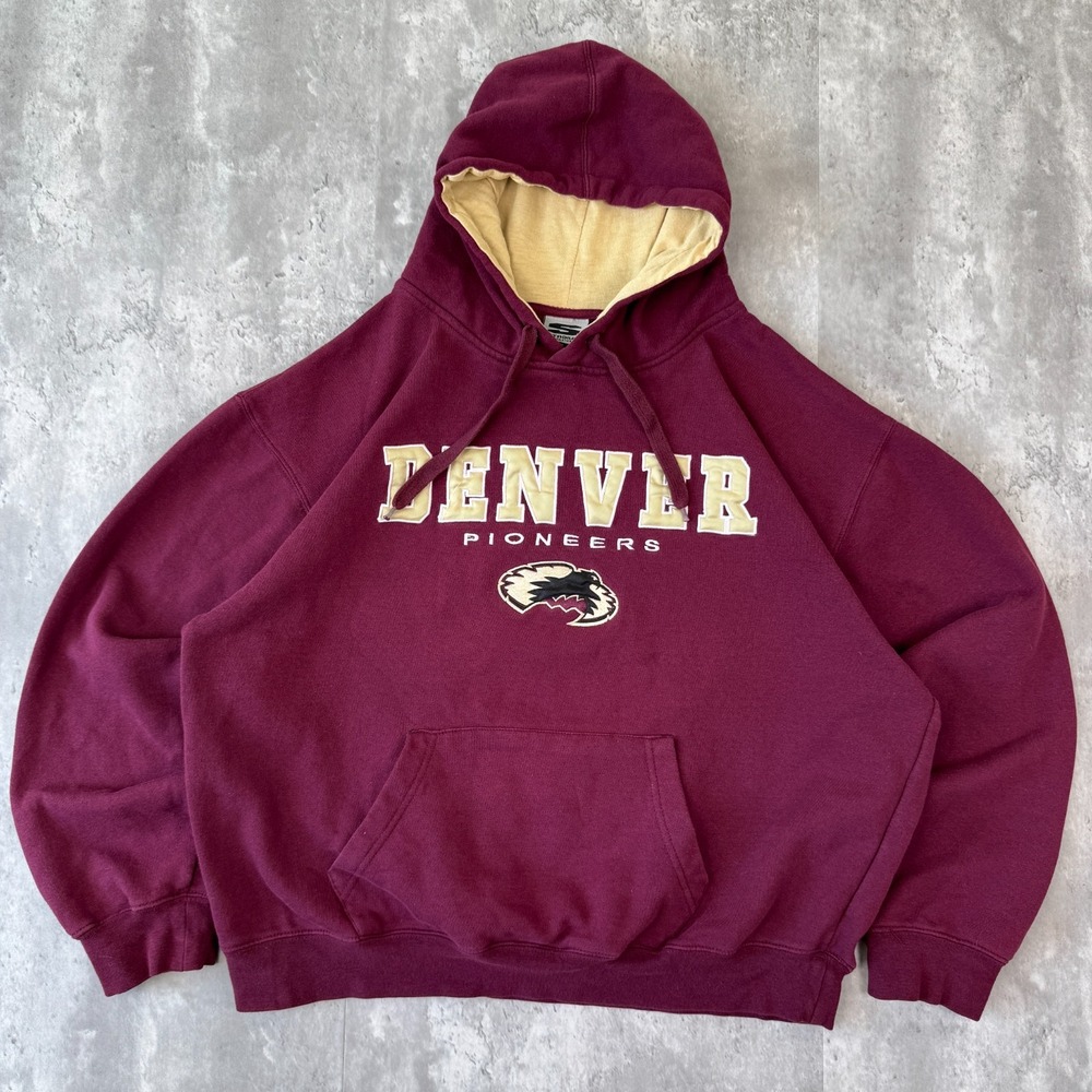 University of Denver Pioneers Hoodie Mens XL Maroon DU NCAA College Pullover